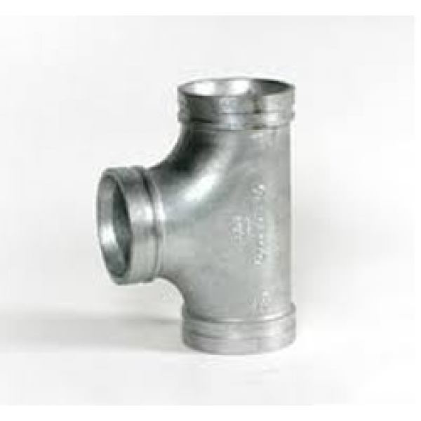 100mm x 65mm Galvanised Grooved Pitcher Tee